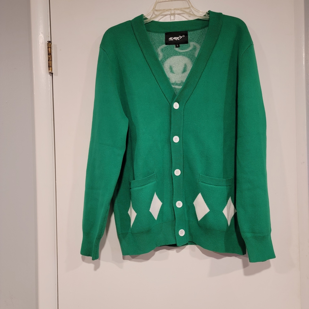 Bleach Keishe Urahara Anime Green Cardigan with Ivory Diamond Accents